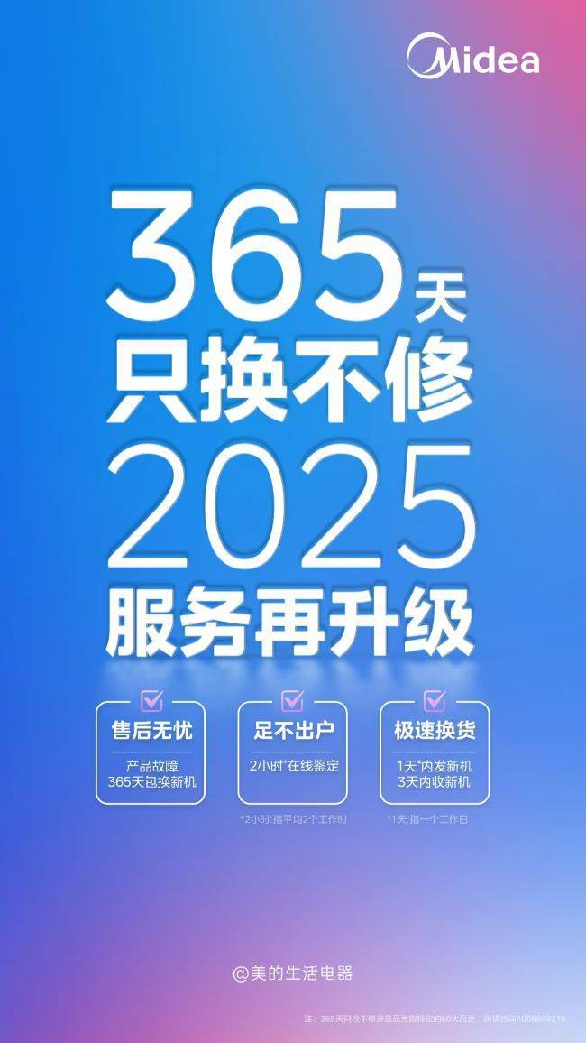 换不修售后新标准引领家电行业新风尚！球王会app美的生活电器：365天只(图1)